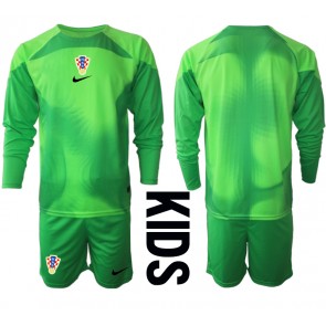Maillot de foot Croatie Gardien de but Domicile enfant Monde 2022 Manche Longue (+ pantalon court)